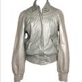 Anthropologie Jackets & Coats | Idra Anthropologie Grey Cafe Racer Leather Jacket | Color: Brown/Gray | Size: S
