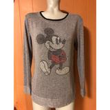Disney Sweaters | Disney Rhinestone Mickey Mouse Knit Sweater Xs | Color: Black/Gray | Size: Xs