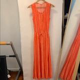 Anthropologie Dresses | Coral Ella Moss Maci Tie Waist Dress | Color: Orange/Pink | Size: S
