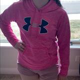 Under Armour Tops | Hot Pink With Blue Logo Under Armor Sweatshirt | Color: Pink | Size: M