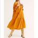 Free People Dresses | Free People Celestial Skies Midi Dress Size Large | Color: Orange | Size: L