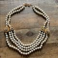 J. Crew Jewelry | J. Crew Multi-Strand Pearl Necklace With Flowers | Color: Gold/White | Size: Os