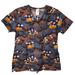 Disney Tops | Disney Mickey Vampire Halloween Scrub Top Shirt | Color: Gray/Orange | Size: S