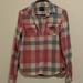 American Eagle Outfitters Tops | American Eagle Outfitters Women's Flannel | Color: Blue/Cream/Pink/White | Size: M