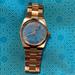 Michael Kors Accessories | Large Aqua Marble Face Michael Kors Gold Watch | Color: Blue/Gold | Size: Os