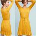 Anthropologie Dresses | Brand New Anthropologie Ingrid-Tiered Ruffle Dress | Color: Gold | Size: S