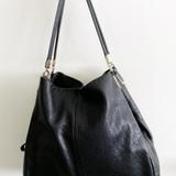 Coach Bags | Coach Madison Pebbled Leather Phoebe Shoulder Bag | Color: Black/Gold | Size: Os