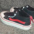 Vans Shoes | Boys Vans High Tops Slip On | Color: Black/Red/White | Size: 10.5b