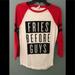 Pink Victoria's Secret Tops | Fries Before Guys Baseball Style T-Shirt Size Xs | Color: Red/White | Size: Xs