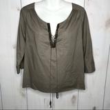 J. Crew Tops | J. Crew Taupe 3/4 Sleeve V-Neck Blouse Top 2 | Color: Brown/Gray | Size: 2