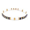 Free People Jewelry | Free People Glass Beaded Stretch Bracelet Nwot | Color: Blue/Gold | Size: Os