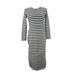 J. Crew Dresses | J Crew Stripe Long Sleeve Cotton Dress Size 0 | Color: Black/Cream | Size: 0