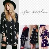 Free People Dresses | Free People / Emma's Dress In Black Combo | Color: Black/White | Size: Xs