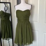 J. Crew Dresses | J.Crew Green Strapless Chiffon Dress | Color: Green | Size: 8p