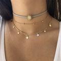 Urban Outfitters Jewelry | Layered Bohemian Sun Choker Necklace | Color: Gold | Size: Os