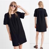 Madewell Dresses | Madewell Pleated Button-Front Shift Dress | Color: Black | Size: Xs