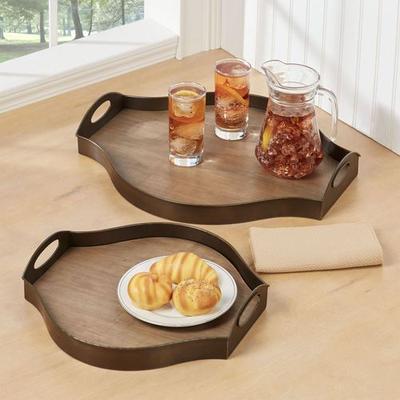 Breslin Serving Trays Bronze Set of Two, Set of Two, Bronze