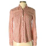Anthropologie Tops | Holding Horses Pink Cotton Long Sleeve Blouse 0 | Color: Pink/White | Size: 0