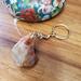 Anthropologie Accessories | Anthropologie Brown Stone Key Chain Goldtone Hardware Key Ring | Color: Gold/Tan | Size: Os