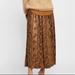 Zara Skirts | Bran New With Tags Zara Suede Snake Skin Skirt | Color: Black/Brown | Size: Xs