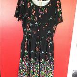 Lularoe Dresses | Floral Dipped Unicorn Lularoe Amelia | Color: Black/Green | Size: Xl