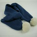 Coach Accessories | Coach Shearling Knit Pom Pom Scarf | Color: Blue | Size: Os