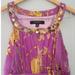 Nine West Dresses | Coral Print Fuchsia Dress | Color: Gold/Purple | Size: 10