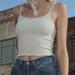 Brandy Melville Tops | Brandy Melville White Smocked Tank Top (Izzy Tank) | Color: Cream/White | Size: One Size, But Fits A Size Xs-M