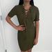 Madewell Dresses | Madewell Novella Olive Lace Up Dress | Color: Green | Size: S