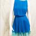 Jessica Simpson Dresses | Jessica Simpson Pleated Sleeveless Tiered Dress | Color: Blue/Green | Size: M