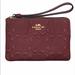 Coach Bags | Nwt Coach Signature Leather Corner Zip Wristlet | Color: Gold/Red | Size: Os