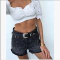 Levi's Shorts | Levis Black Studded Wedgie Fit Cut Off Jean Shorts | Color: Black | Size: 25