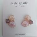 Kate Spade Jewelry | Kate Spade New 3-Stone Mocha Earrings | Color: Pink/Tan | Size: 3/4"