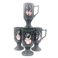 Disney Dining | Disney World D-Zertz Irish Coffee Latte Mugs Set 4 | Color: Black/Pink | Size: 6 Oz