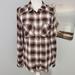 Jessica Simpson Tops | Jessica Simpson Plaid Embellished Top Size Medium | Color: Brown/Red | Size: M