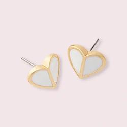 Kate Spade Jewelry | Kate Spade Heart Studs | Color: Gold/White | Size: Os