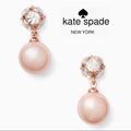 Kate Spade Jewelry | Kate Spade Lady Marmalade Drop Pearl Earrings | Color: Gold/Pink | Size: Os