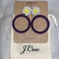 J. Crew Jewelry | Nwt J. Crew Beaded Hoop Earrings. | Color: Purple/White | Size: Os