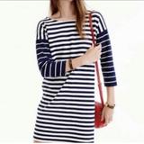 J. Crew Dresses | J.Crew Colorblock Stripe Ponte Knit Dress Navy Ivory Xxs | Color: Blue/White | Size: Xxs