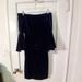 Ralph Lauren Dresses | Navy Velvet Off Shoulder Midi Dress. | Color: Blue | Size: 4