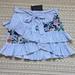 Zara Skirts | Embroidered Ruffle Hem Mini Skirt | Color: Blue/White | Size: M