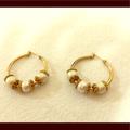 Kate Spade Jewelry | Kate Spade Hoop Pearl Earrings | Color: Gold/White | Size: Small To Medium