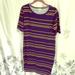 Lularoe Dresses | Euc Lularoe Julia Dress Size Medium | Color: Blue/Gold | Size: M