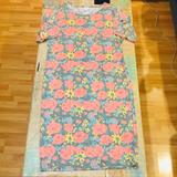 Lularoe Dresses | Lularoe Julia Dress Floral 2xl Plus Fitted | Color: Gray/Red | Size: 2x