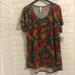 Lularoe Tops | Lularoe Classic-T Green, Red & Gold Plus Size 3x | Color: Green/Red | Size: 3x