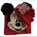 Disney Accessories | Minnie Mouse Pom Pom Ears Knit Cap And Glove Set | Color: Black/Red | Size: Osg