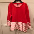 J. Crew Tops | J.Crew Orange With Stripes Crewneck Sweatshirt M | Color: Orange/White | Size: M