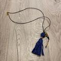 Madewell Jewelry | Madewell Cord And Tassel Necklace | Color: Blue/Gray | Size: Os