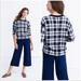 Madewell Tops | Madewell Plaid Button-Back Sweater | Color: Blue/White | Size: S