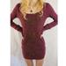 Free People Dresses | Free People Bodycon Maroon Embroidery Beaded Dress | Color: Purple | Size: M